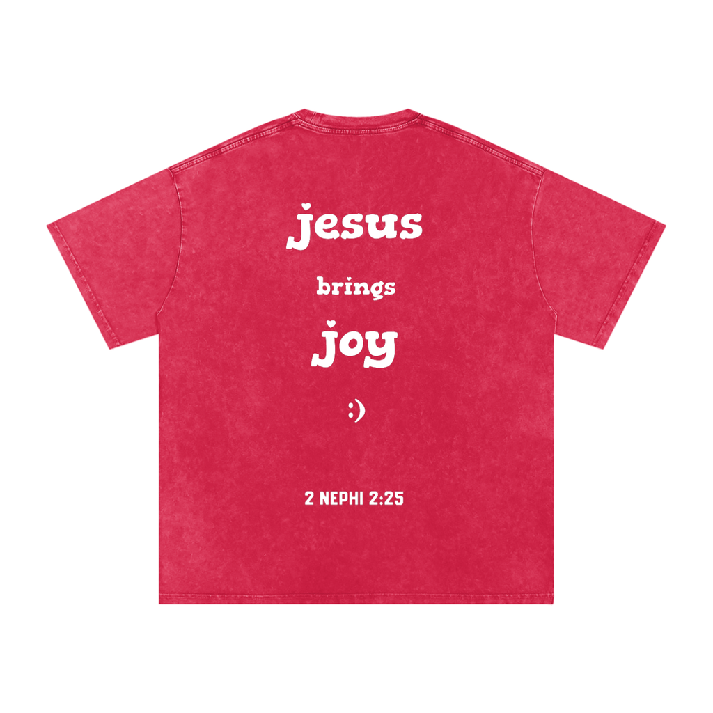 "Jesus Brings Joy" Oversized Washed 100% Cotton Tee