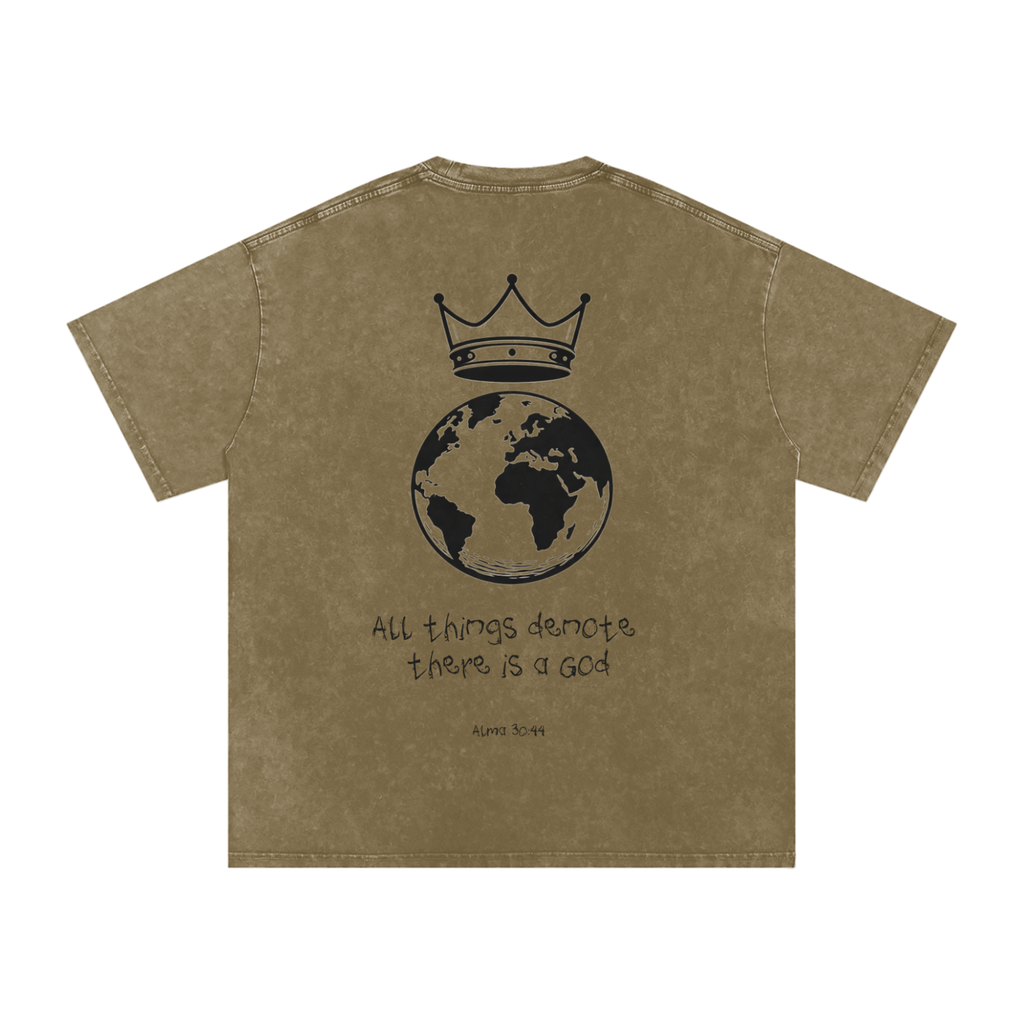 "All Things Denote There Is A God" Oversized Washed 100% Cotton Tee