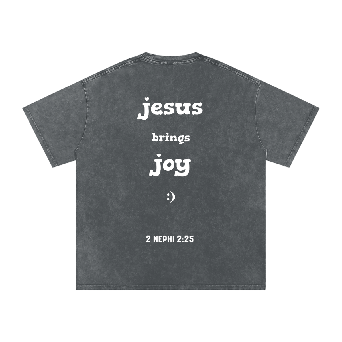 "Jesus Brings Joy" Oversized Washed 100% Cotton Tee