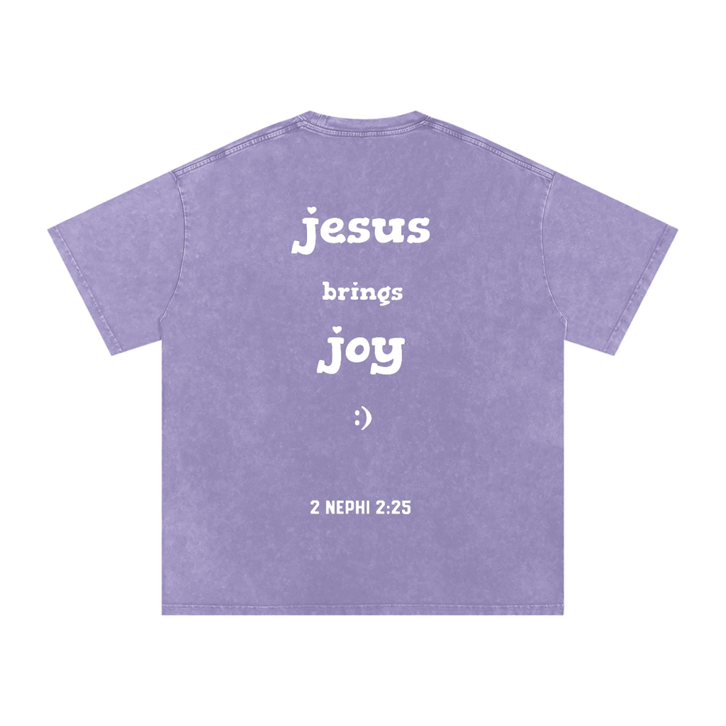 "Jesus Brings Joy" Oversized Washed 100% Cotton Tee