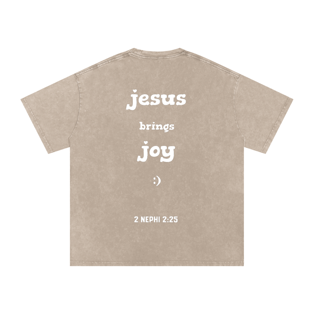 "Jesus Brings Joy" Oversized Washed 100% Cotton Tee