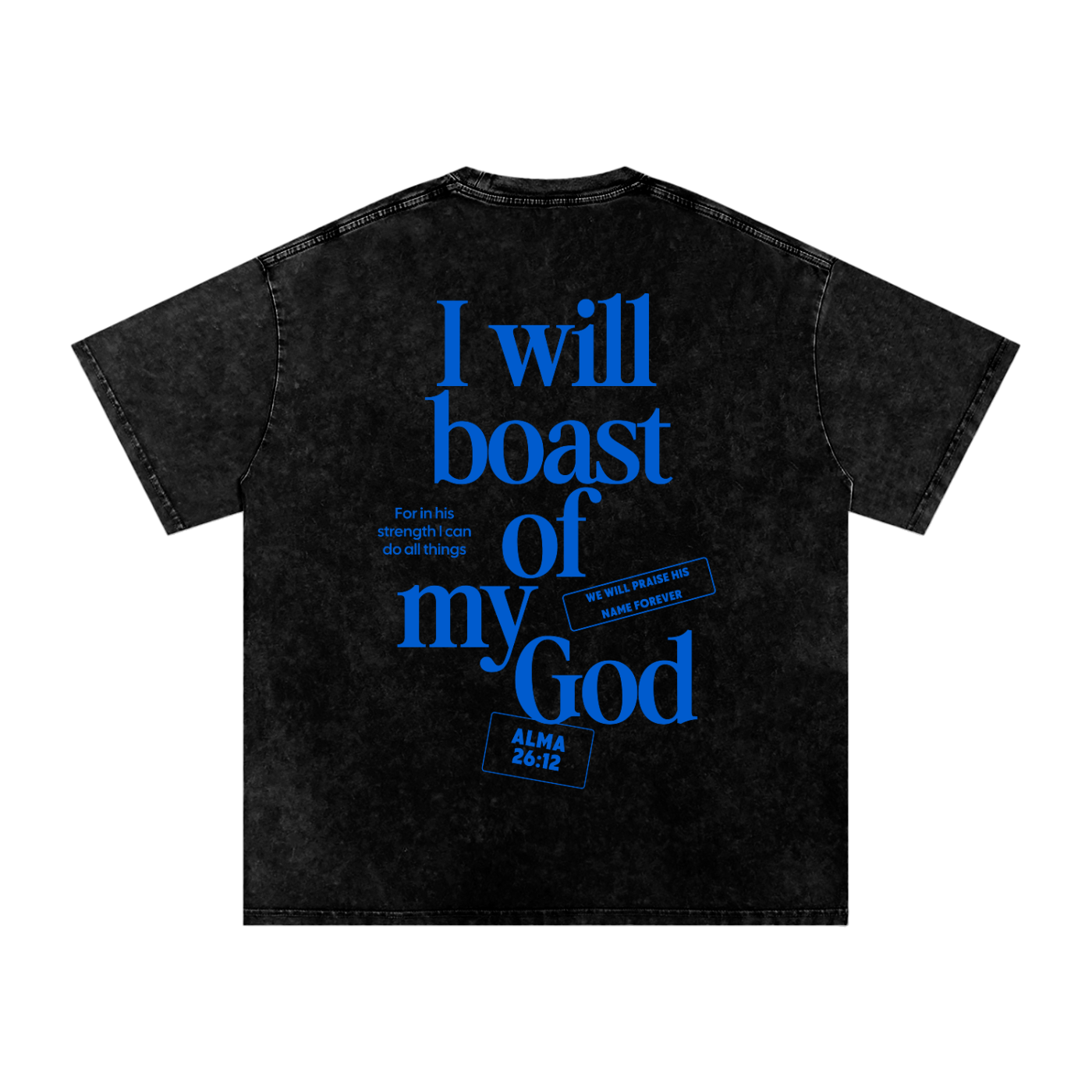 "I Will Boast Of My God" Oversized Washed 100% Cotton Tee