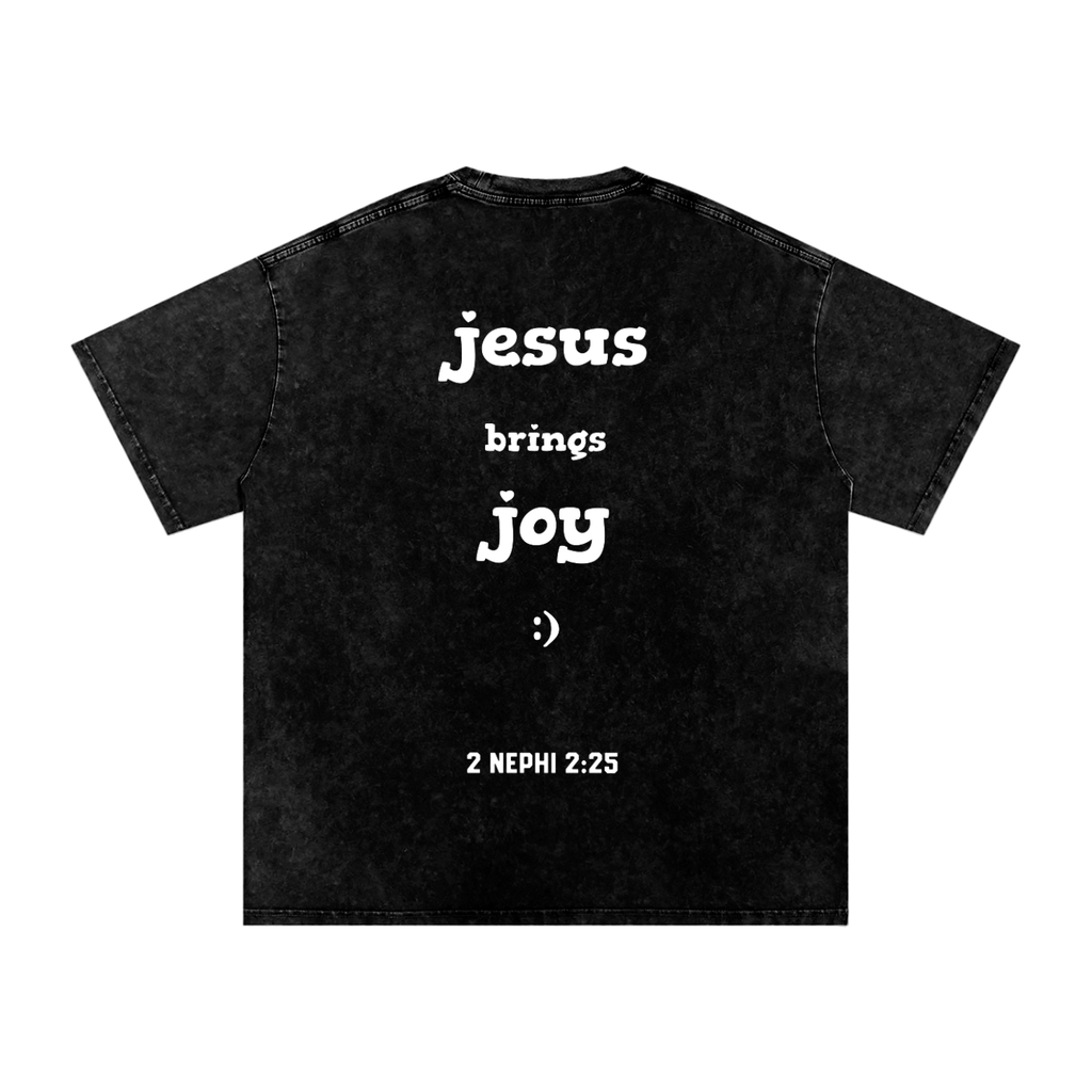 "Jesus Brings Joy" Oversized Washed 100% Cotton Tee