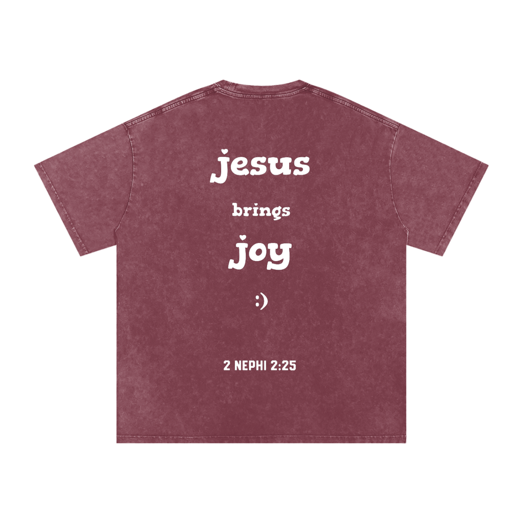 "Jesus Brings Joy" Oversized Washed 100% Cotton Tee