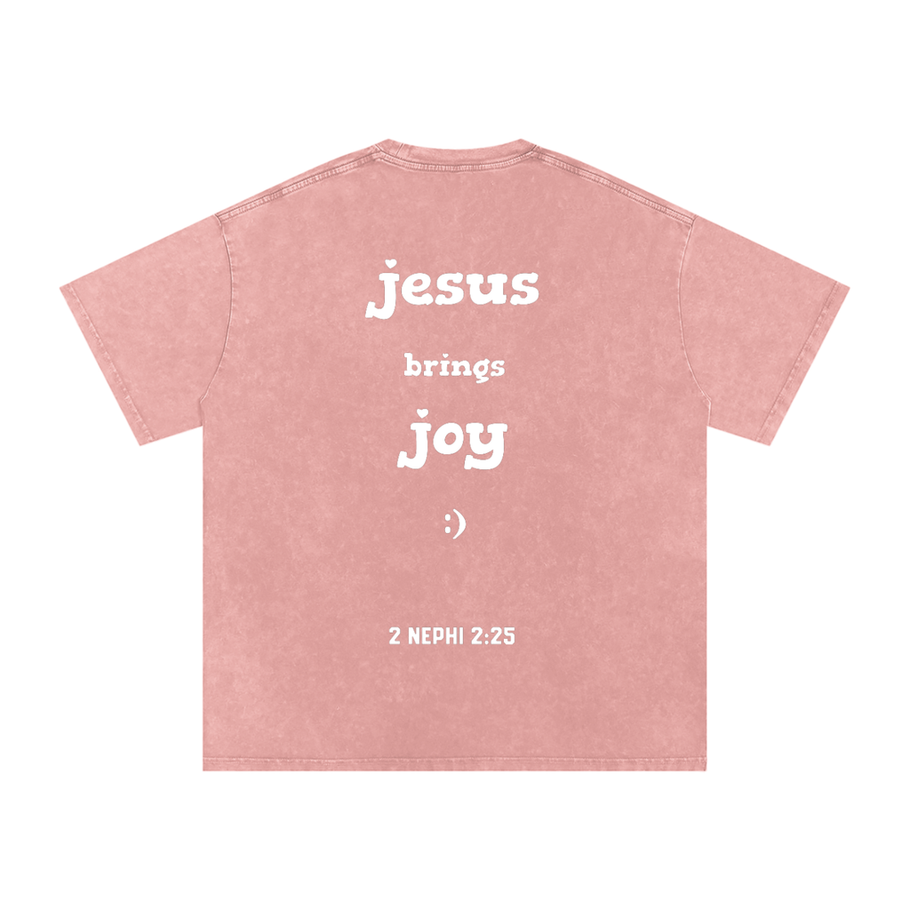 "Jesus Brings Joy" Oversized Washed 100% Cotton Tee