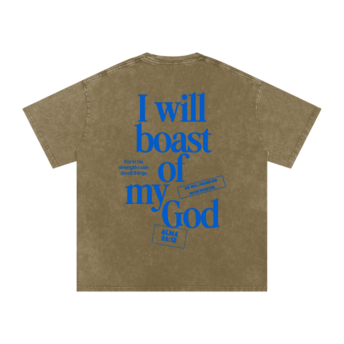 "I Will Boast Of My God" Oversized Washed 100% Cotton Tee