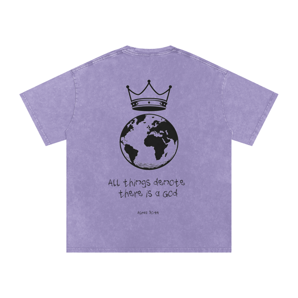 "All Things Denote There Is A God" Oversized Washed 100% Cotton Tee