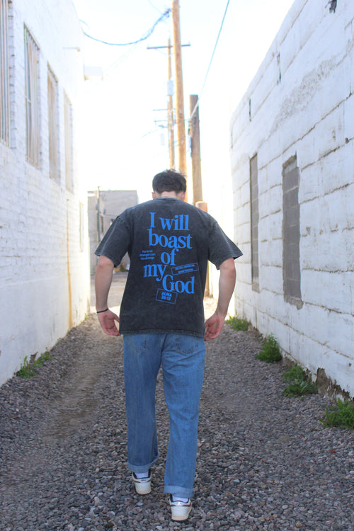 "I Will Boast Of My God" Oversized Washed 100% Cotton Tee