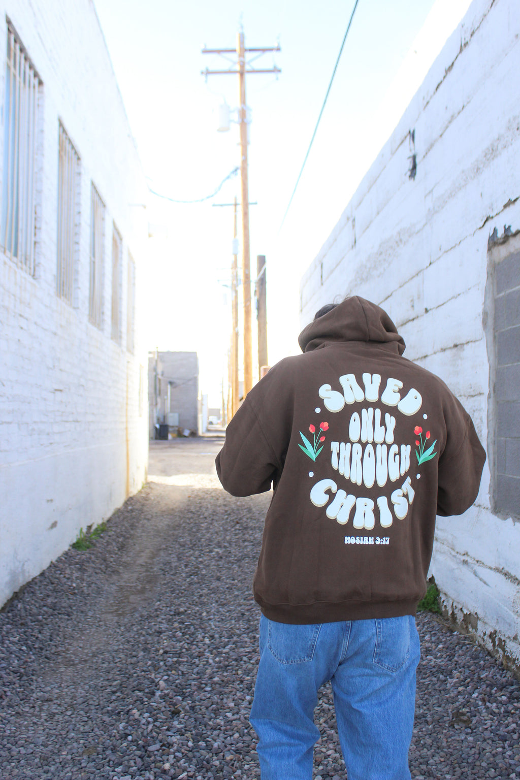 "Saved Only Through Christ" Oversized Fleece Hoodie