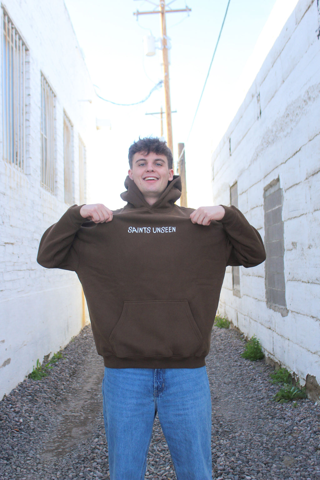 "Saved Only Through Christ" Oversized Fleece Hoodie
