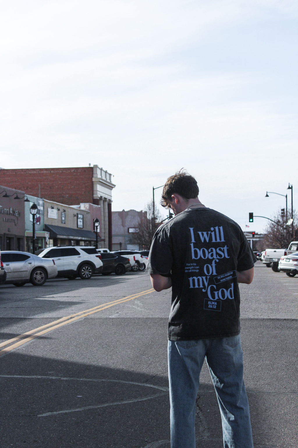 "I Will Boast Of My God" Oversized Washed 100% Cotton Tee
