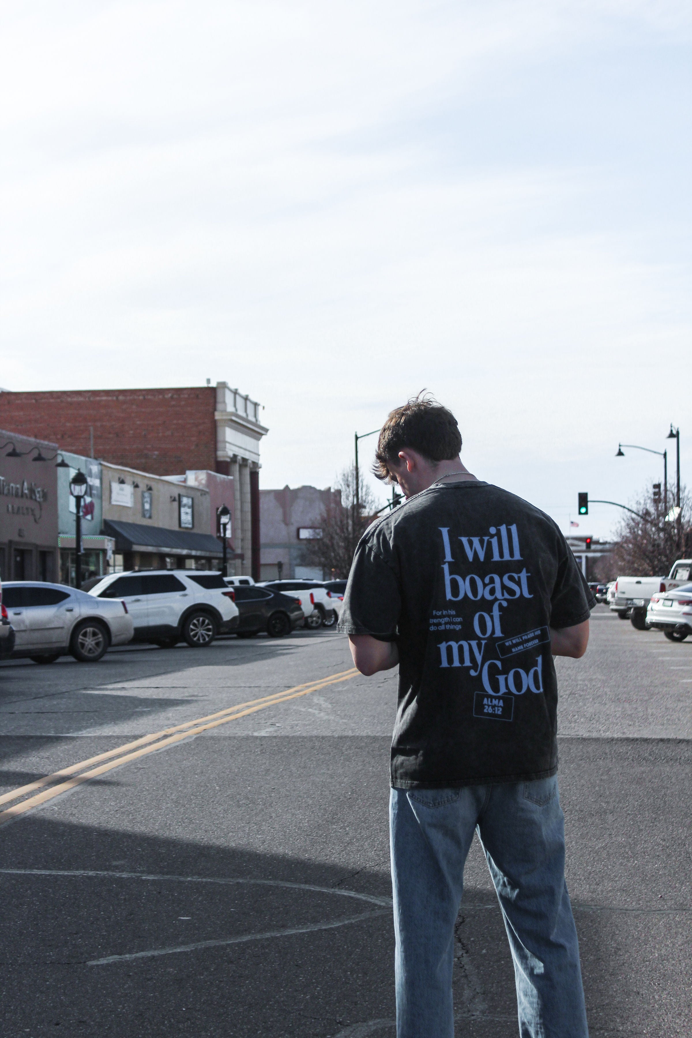 "I Will Boast Of My God" Oversized Washed 100% Cotton Tee