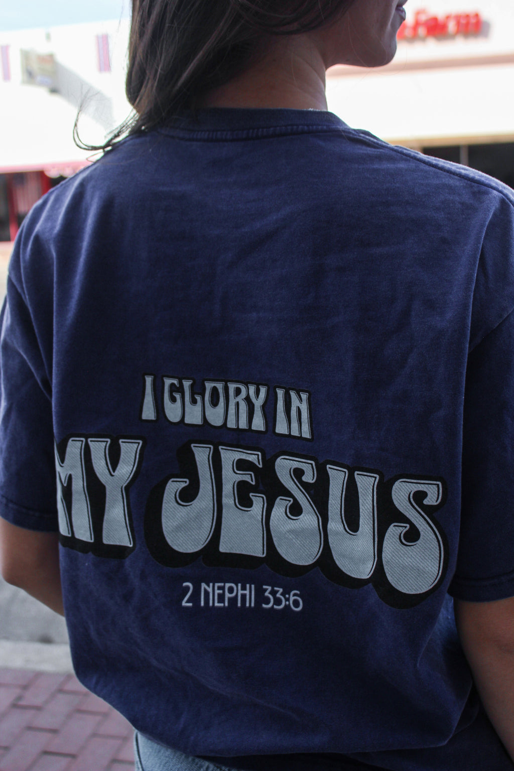 "I Glory In My Jesus" Oversized Washed 100% Cotton Tee