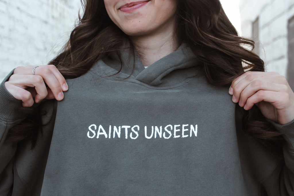 "Saved Only Through Christ" Oversized Fleece Hoodie