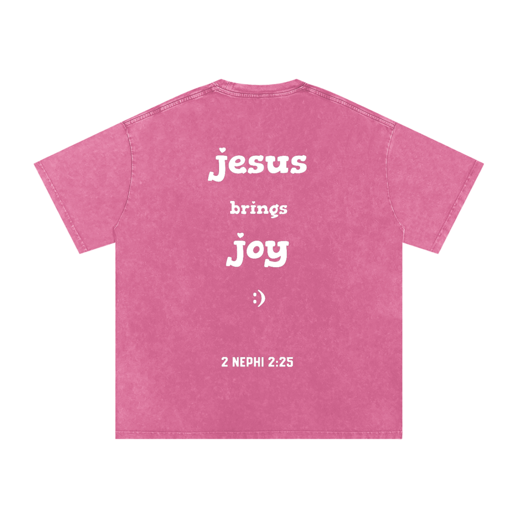 "Jesus Brings Joy" Oversized Washed 100% Cotton Tee