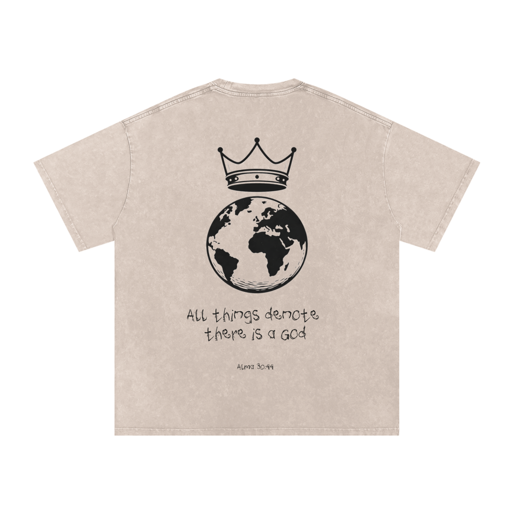 "All Things Denote There Is A God" Oversized Washed 100% Cotton Tee