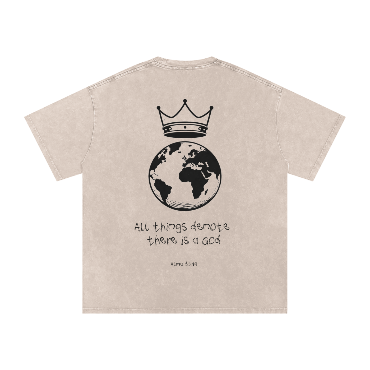 "All Things Denote Their Is A God" Oversized Washed 100% Cotton Tee