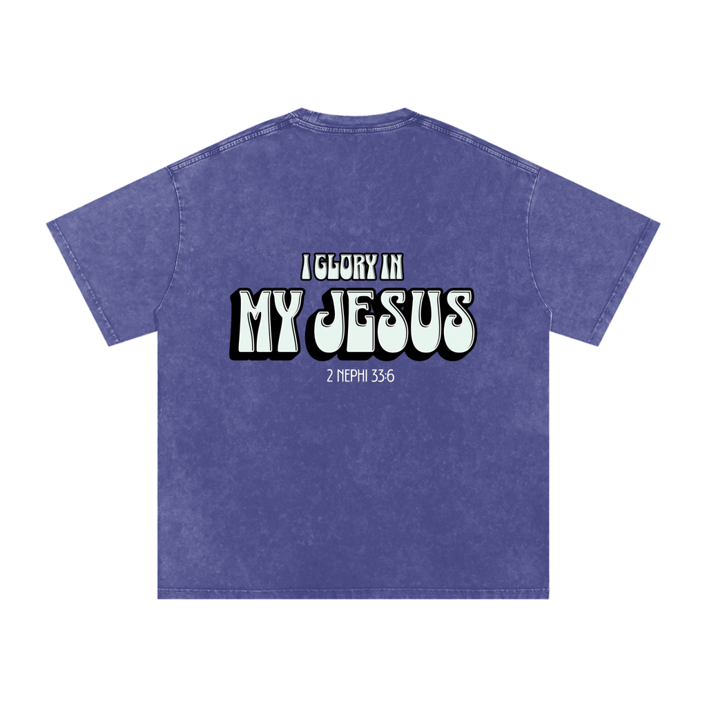 "I Glory In My Jesus" Oversized Washed 100% Cotton Tee