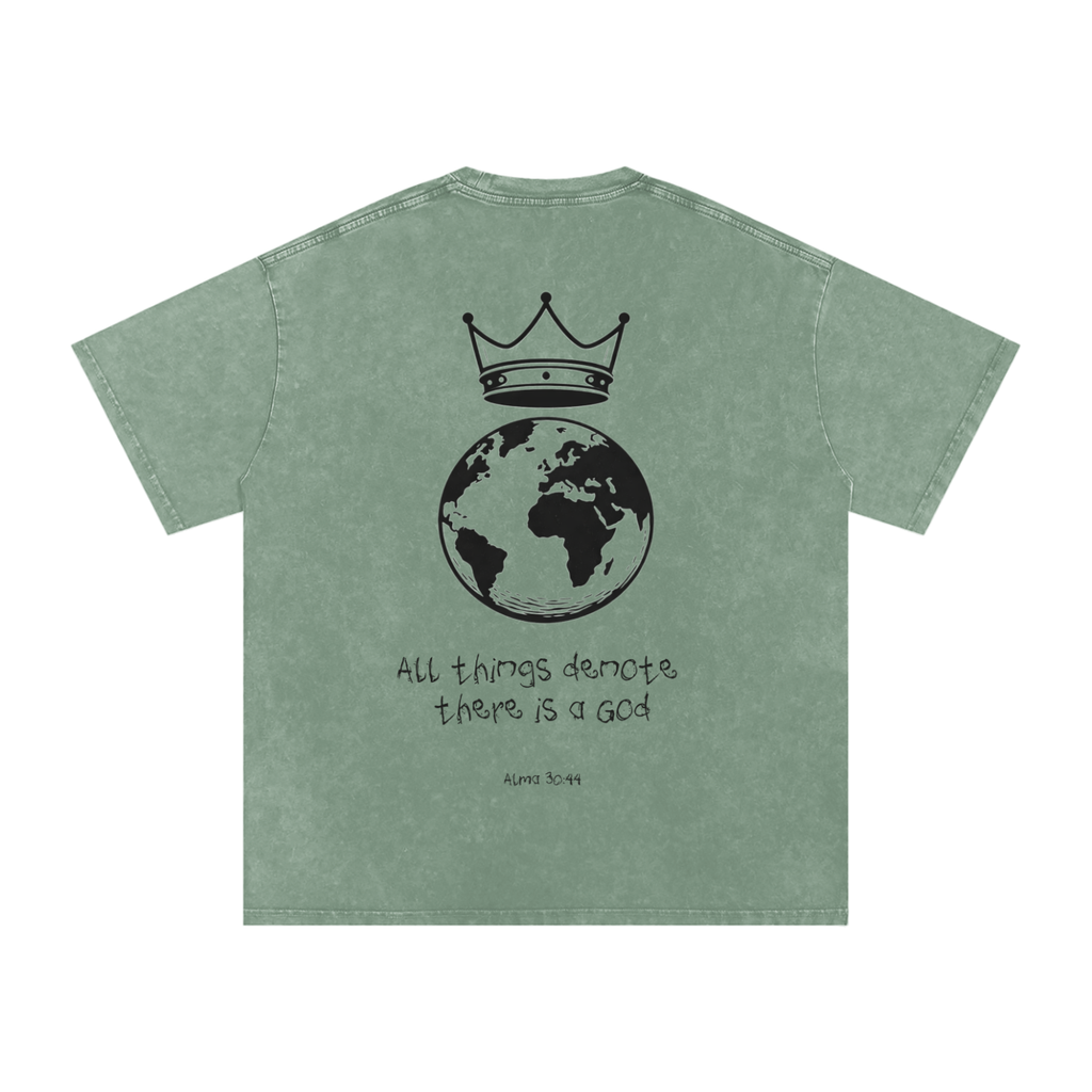 "All Things Denote There Is A God" Oversized Washed 100% Cotton Tee
