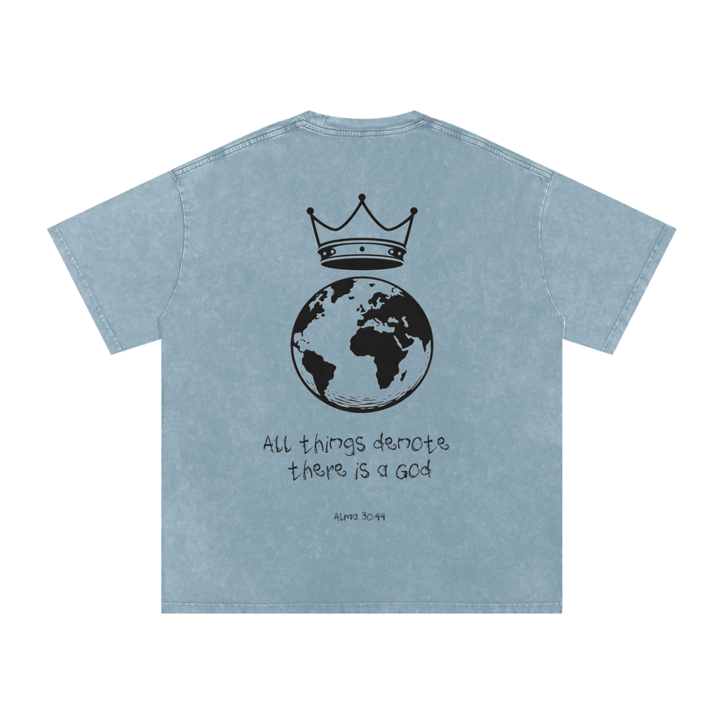 "All Things Denote There Is A God" Oversized Washed 100% Cotton Tee