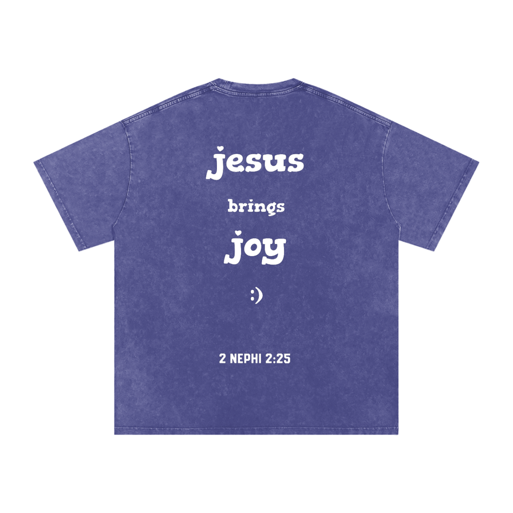 "Jesus Brings Joy" Oversized Washed 100% Cotton Tee
