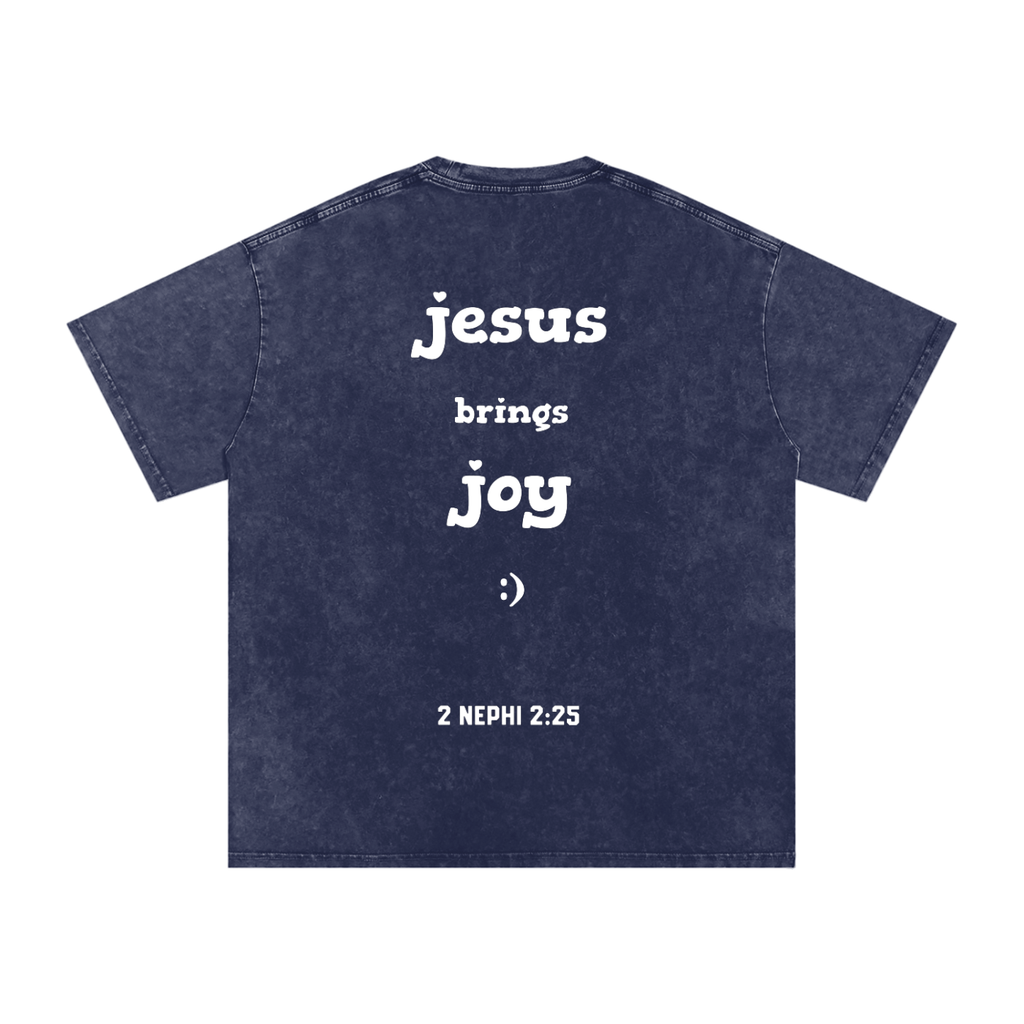 "Jesus Brings Joy" Oversized Washed 100% Cotton Tee