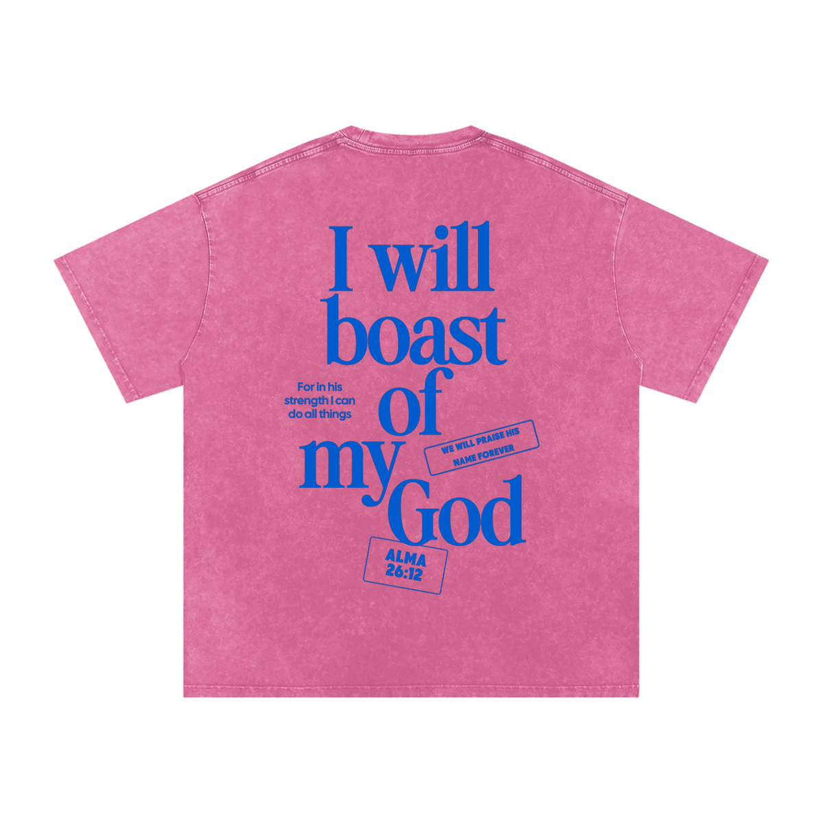 "I Will Boast Of My God" Oversized Washed 100% Cotton Tee