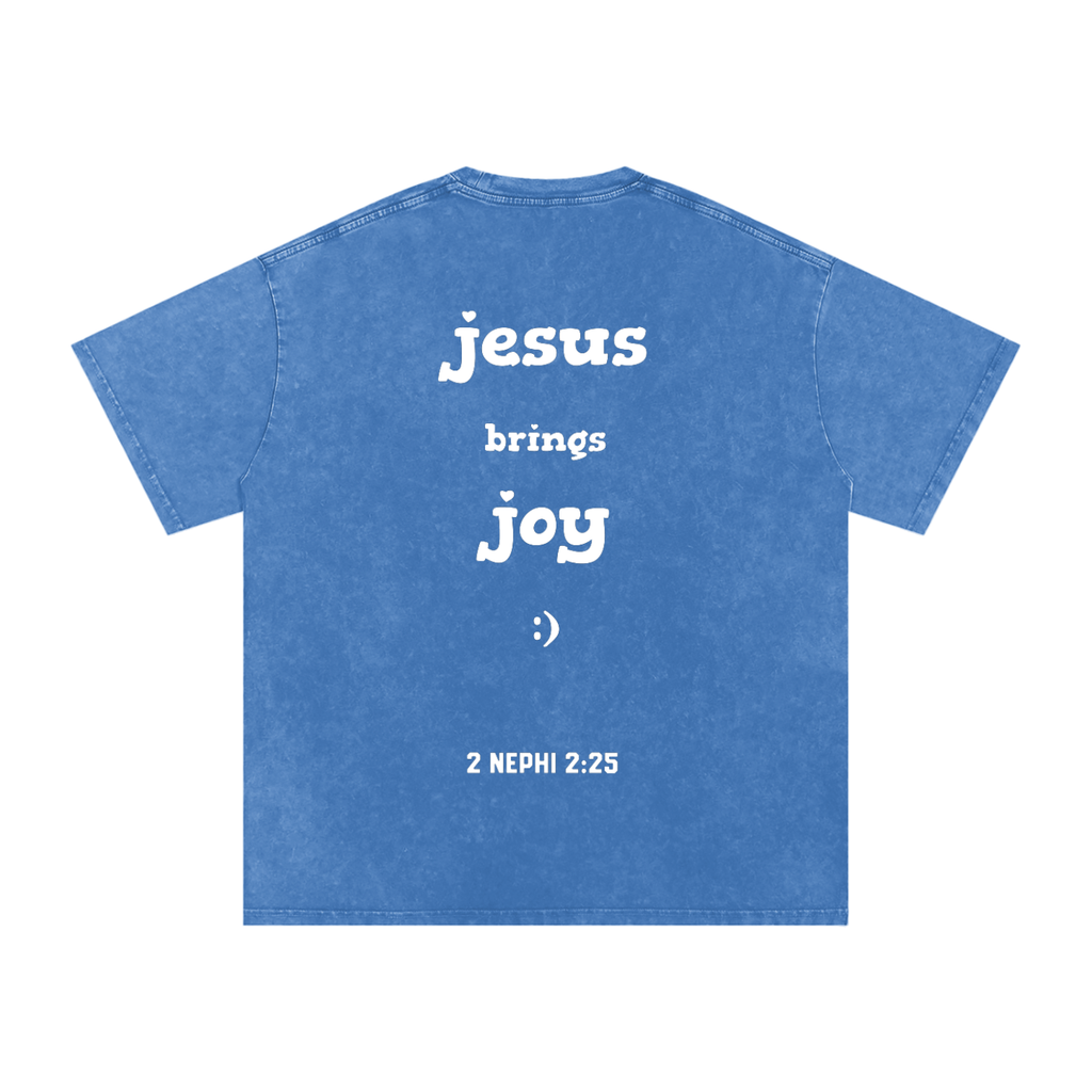 "Jesus Brings Joy" Oversized Washed 100% Cotton Tee