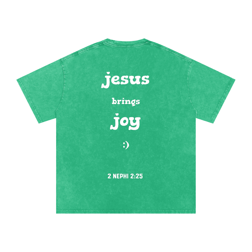 "Jesus Brings Joy" Oversized Washed 100% Cotton Tee