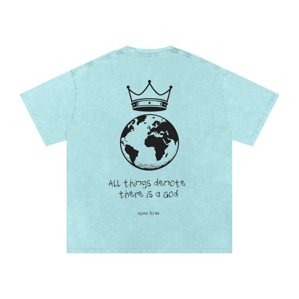 "All Things Denote There Is A God" Oversized Washed 100% Cotton Tee